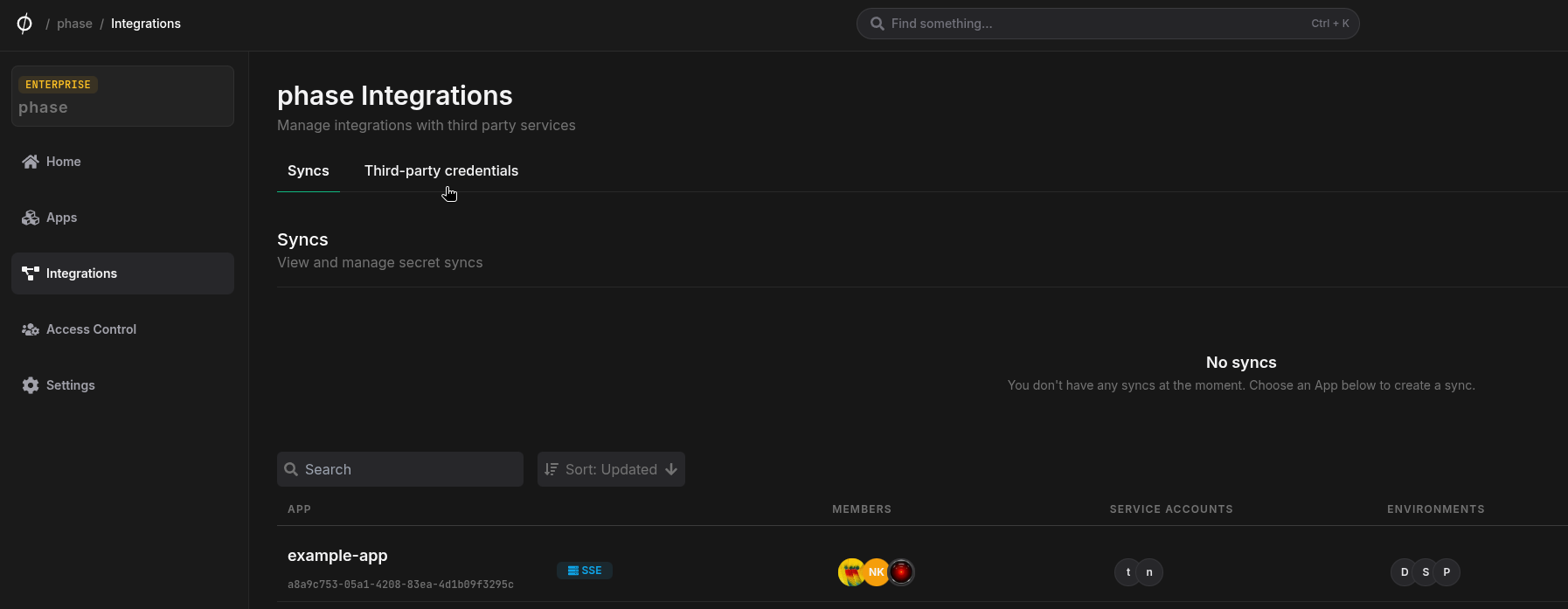 Go to integrations